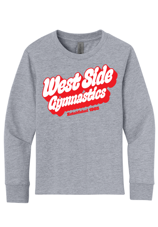 RETRO LONG SLEEVE TEE HTHR GREY - YOUTH